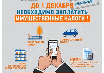 1 декабря – срок уплаты имущественных налогов